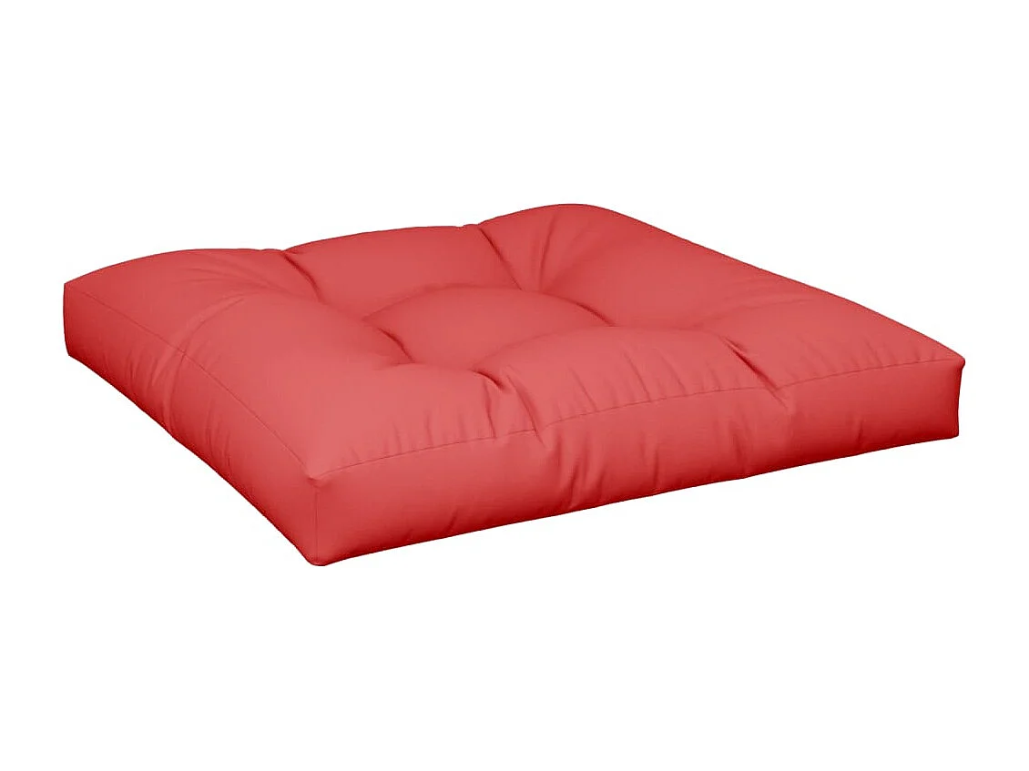 Coussin de palette rouge 70x70x12 cm tissu