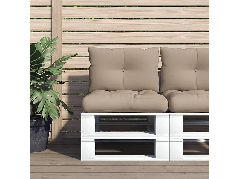 Coussins de palette lot de 2 taupe tissu