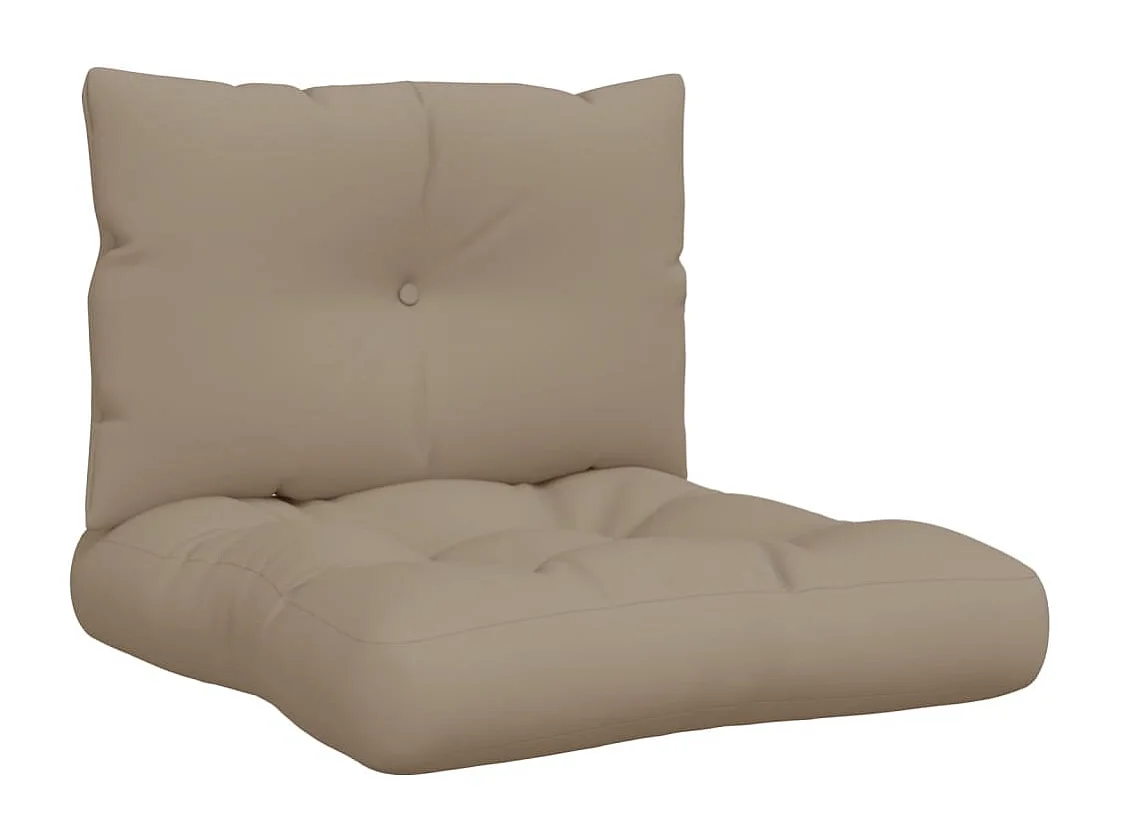 Coussins de palette lot de 2 taupe tissu