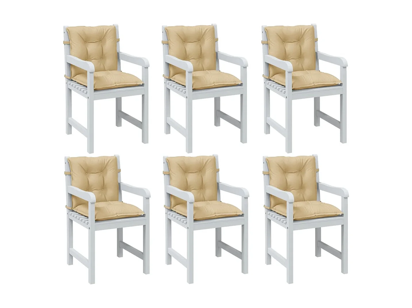 Almofadões lombares p/ cadeiras 6pcs mesclado tecido bege