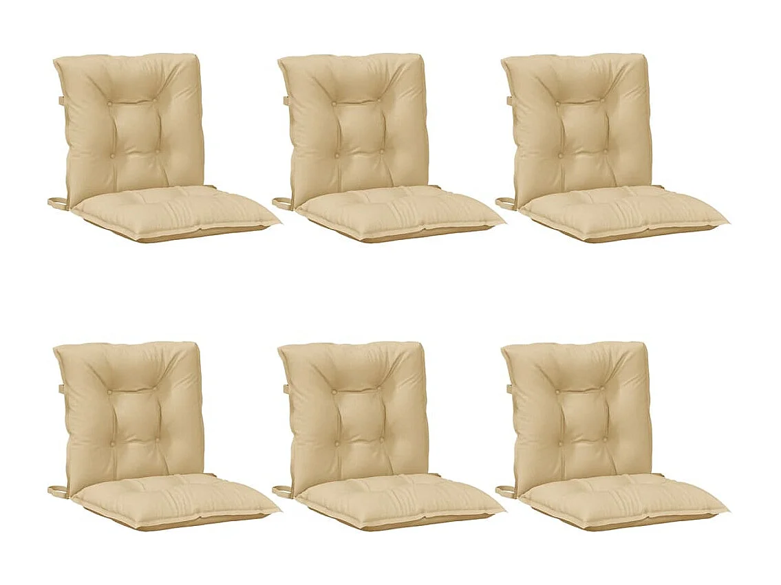 Almofadões lombares p/ cadeiras 6pcs mesclado tecido bege