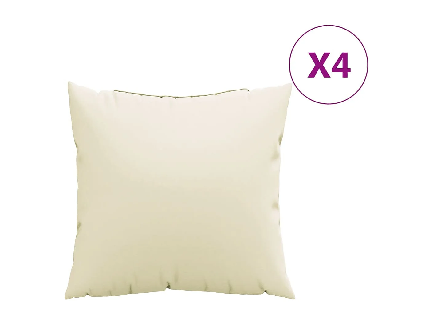 Coussins de canapé lot de 4 crème 60x60 cm tissu