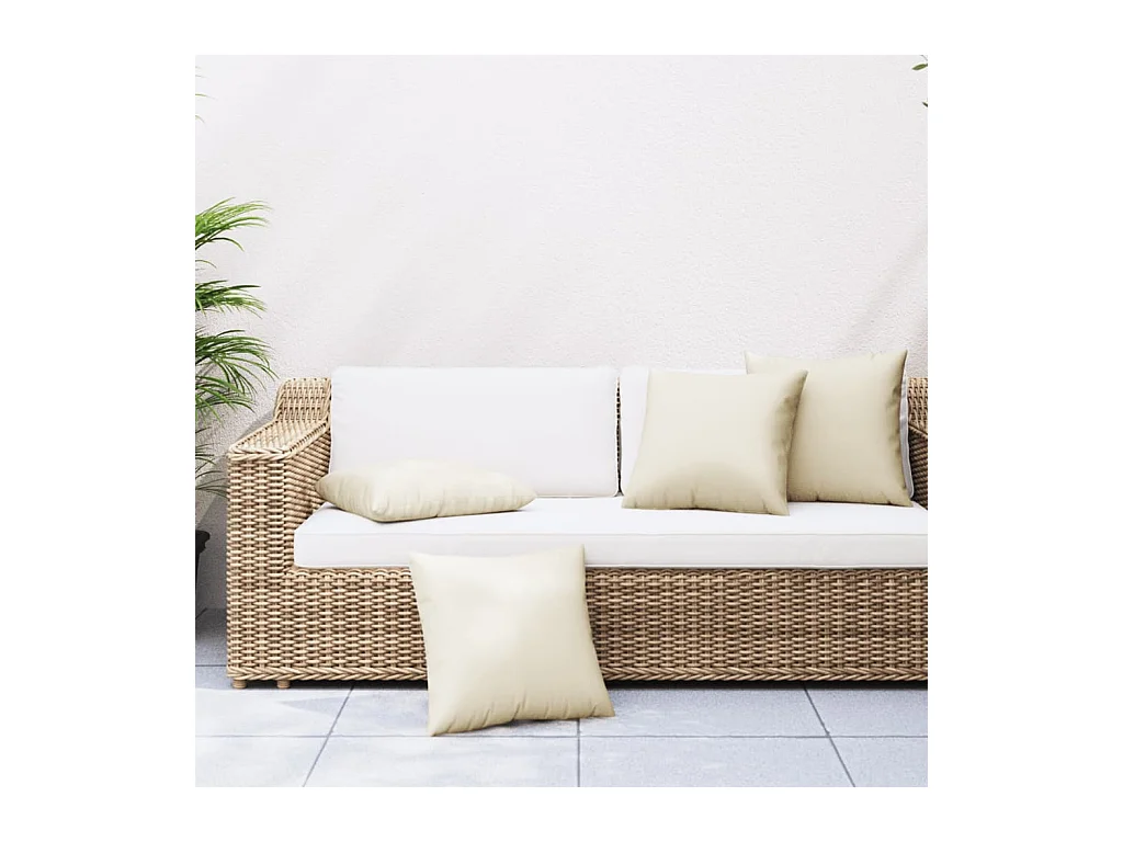 Coussins de canapé lot de 4 crème 60x60 cm tissu