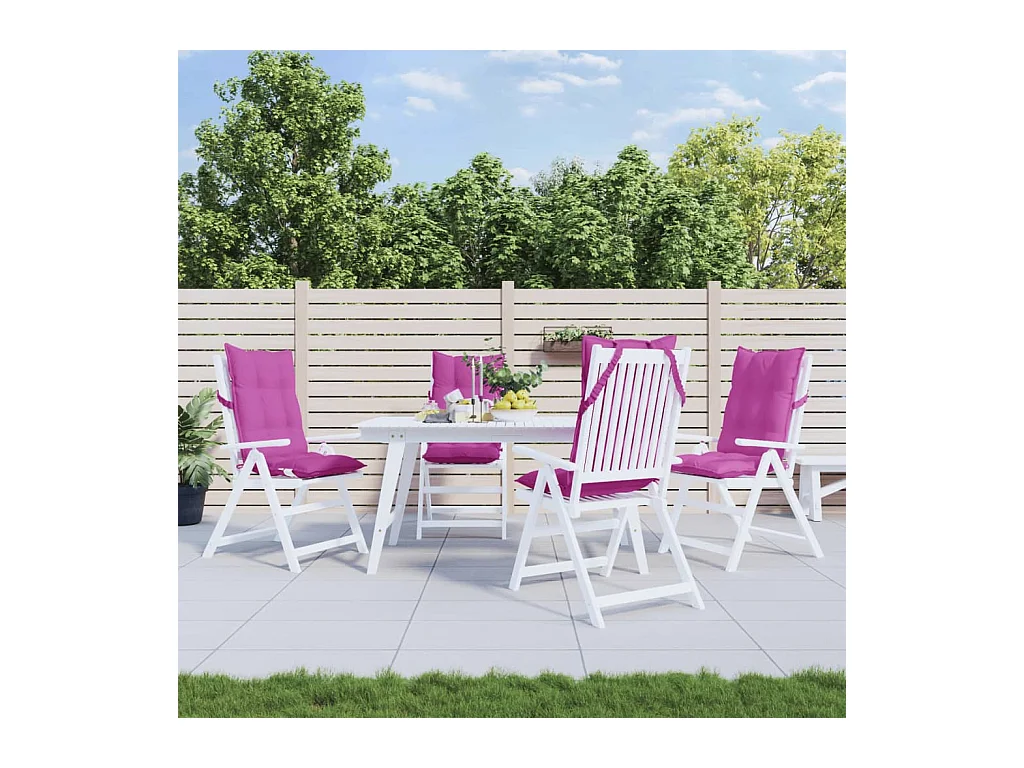 Coussins de chaise à dossier haut lot de 4 rose tissu oxford