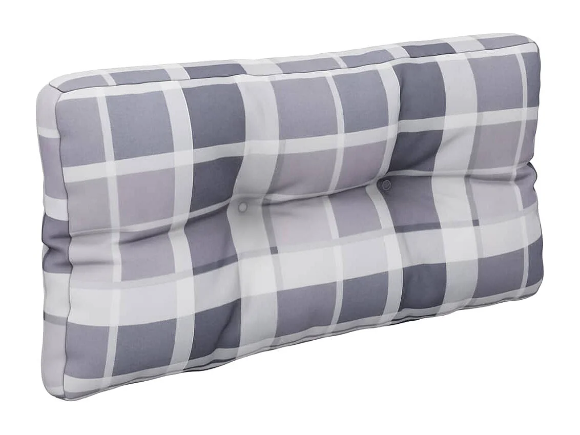 Palettenkissen Grau Kariert 70x40x12 cm Stoff