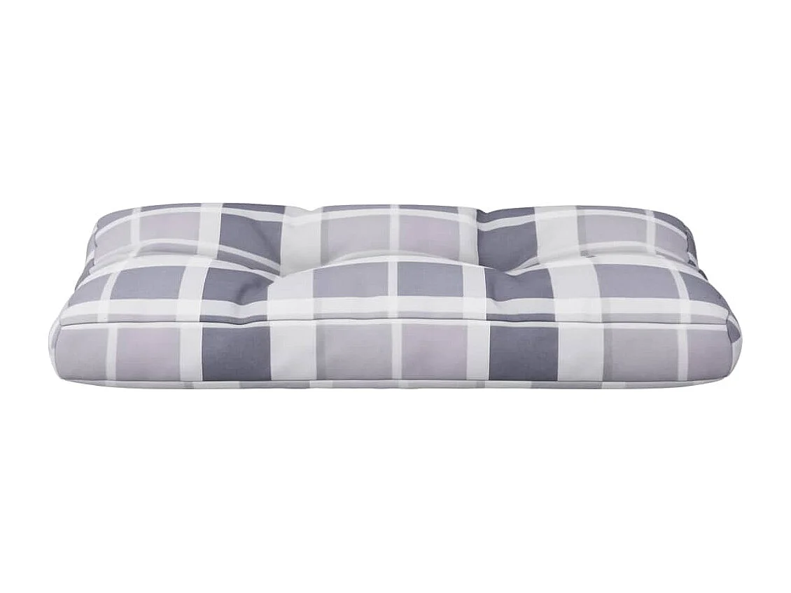 Palettenkissen Grau Kariert 70x40x12 cm Stoff