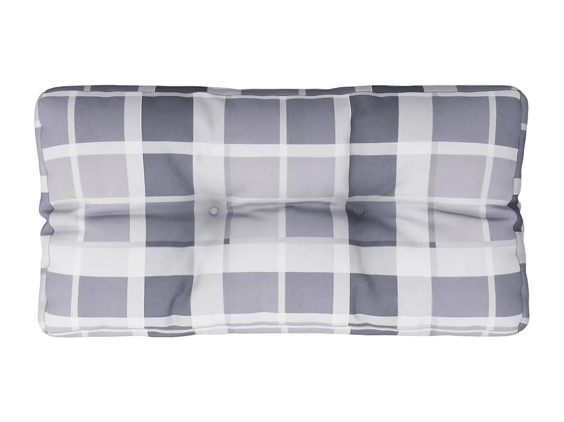 Palettenkissen Grau Kariert 70x40x12 cm Stoff