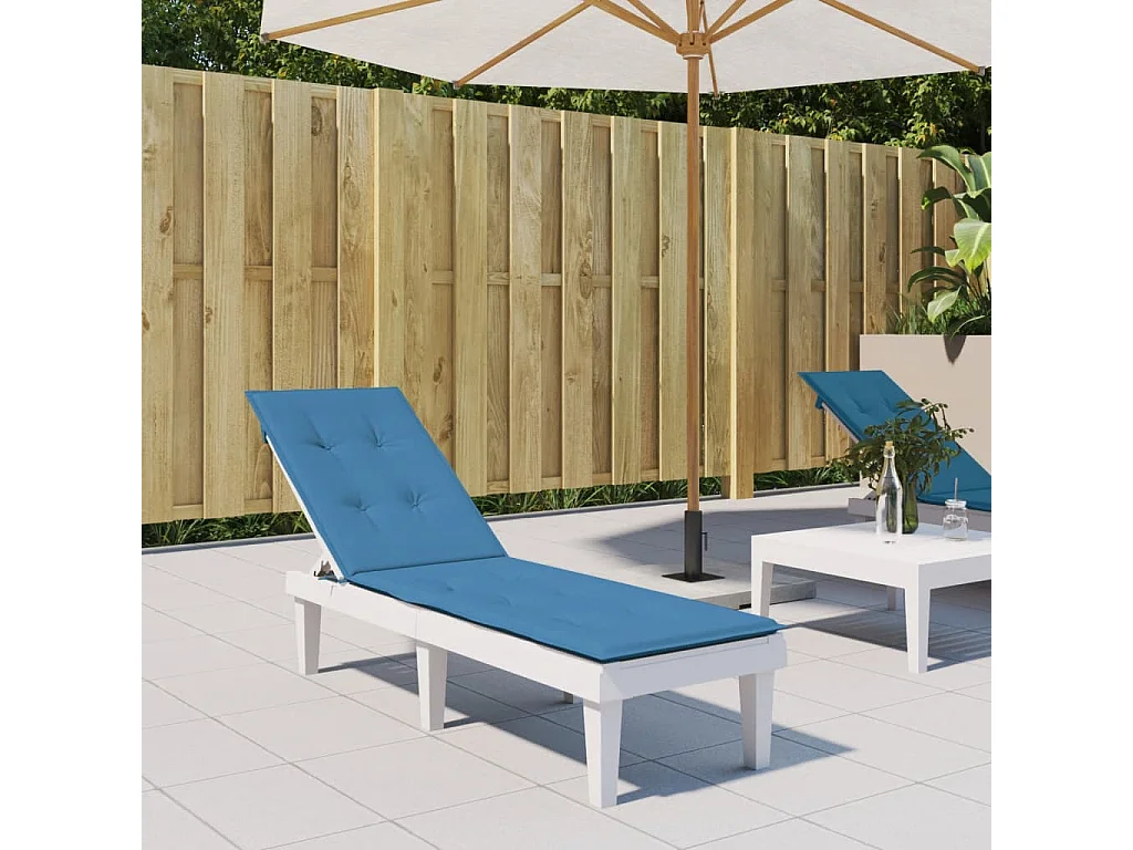 Cuscino per Sdraio Blu Mélange (75+105)x50x3 cm in Tessuto