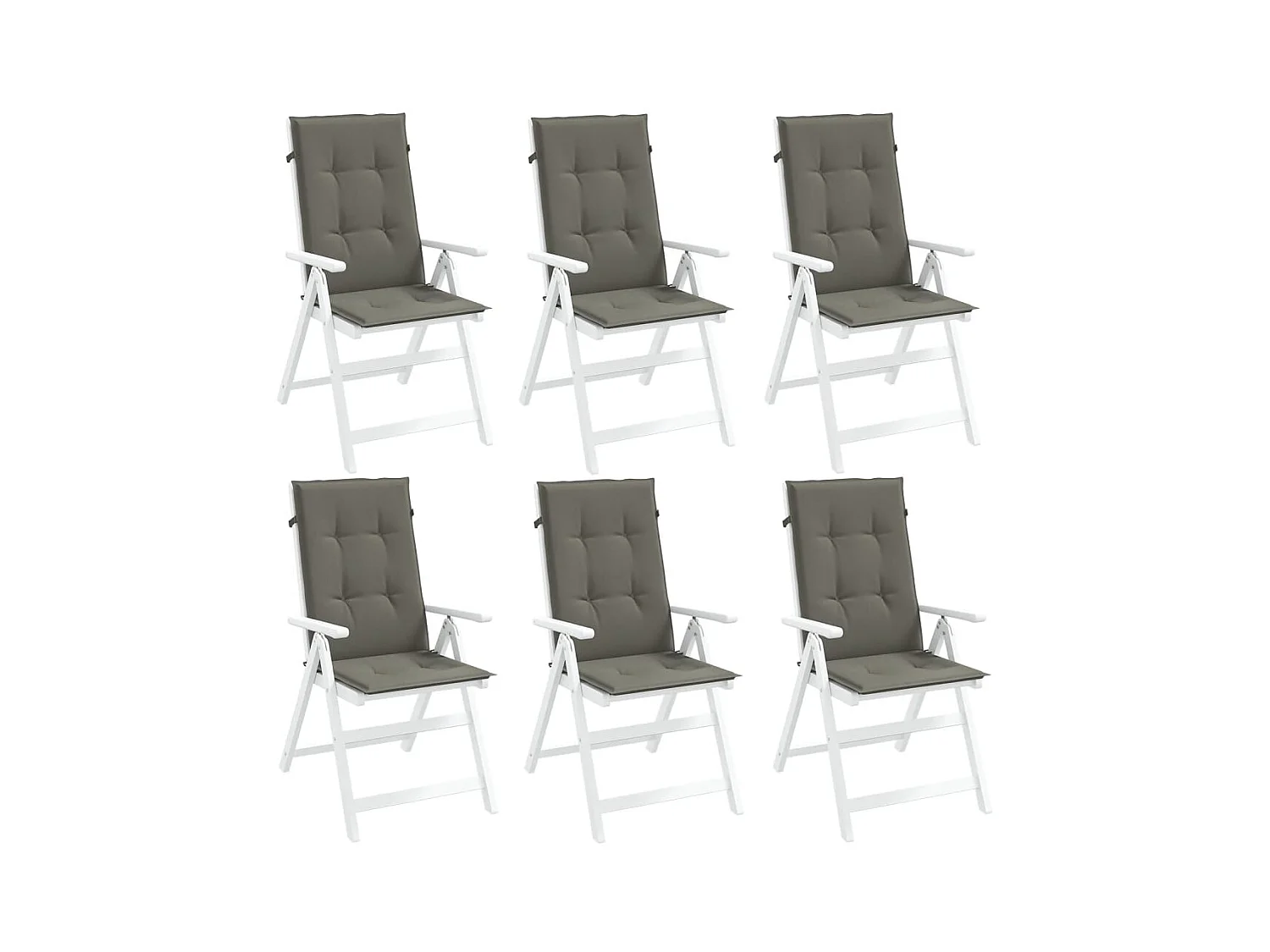 Cuscini Sedia Schiena Alta 6 Grigio Mélange 120x50x4 Tessuto