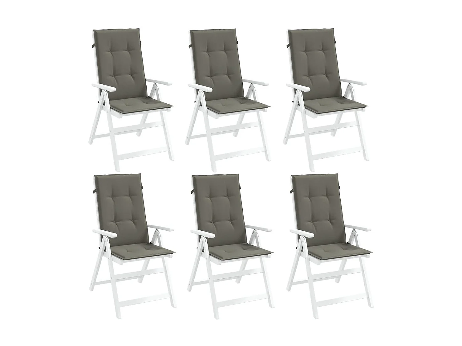 Coussins de chaise à dossier haut lot de 6 gris foncé mélangé