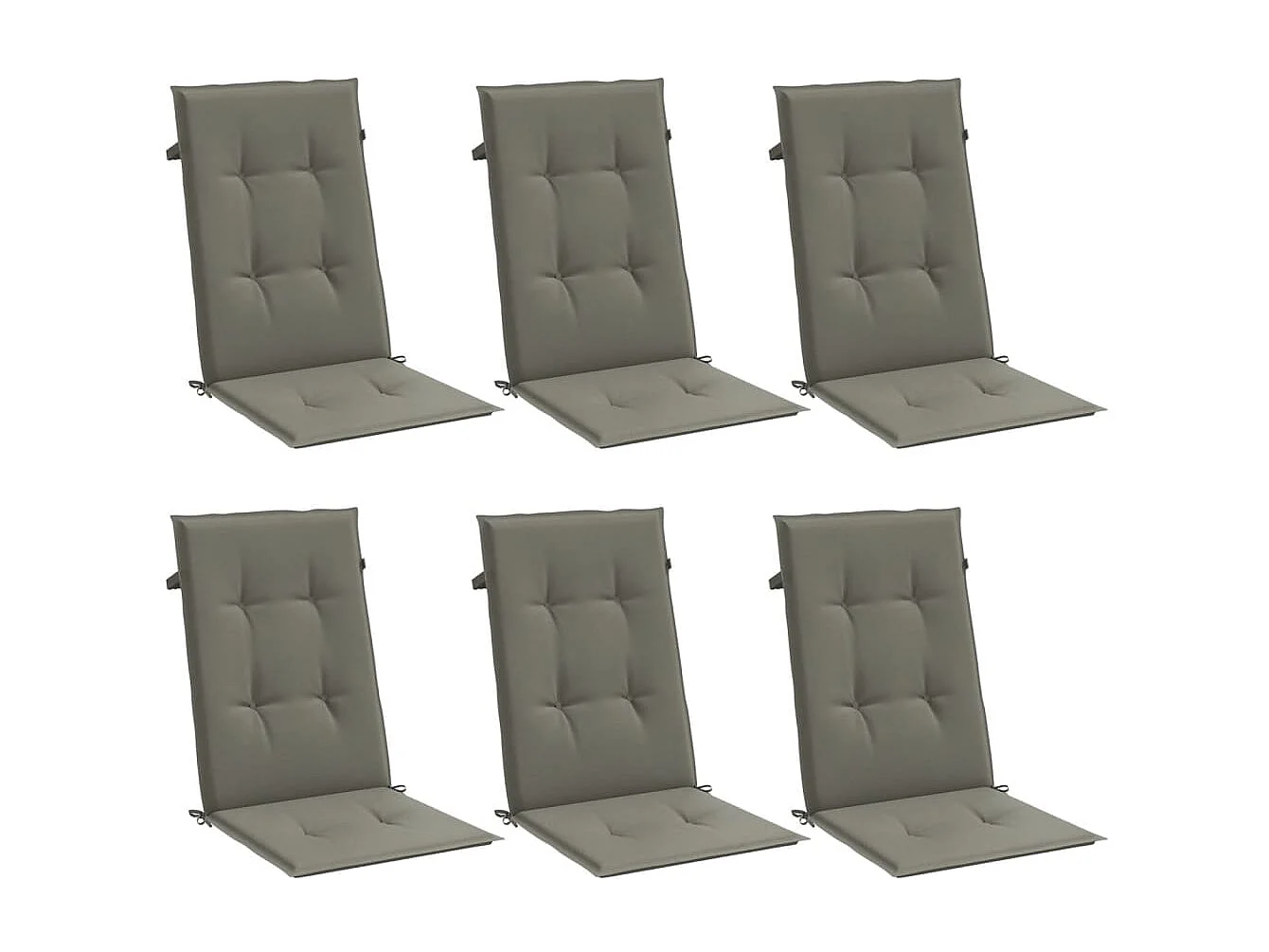 Coussins de chaise à dossier haut lot de 6 gris foncé mélangé