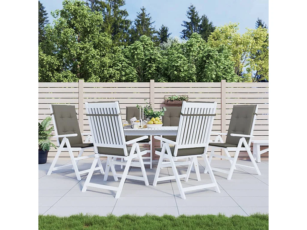 Coussins de chaise à dossier haut lot de 6 gris foncé mélangé