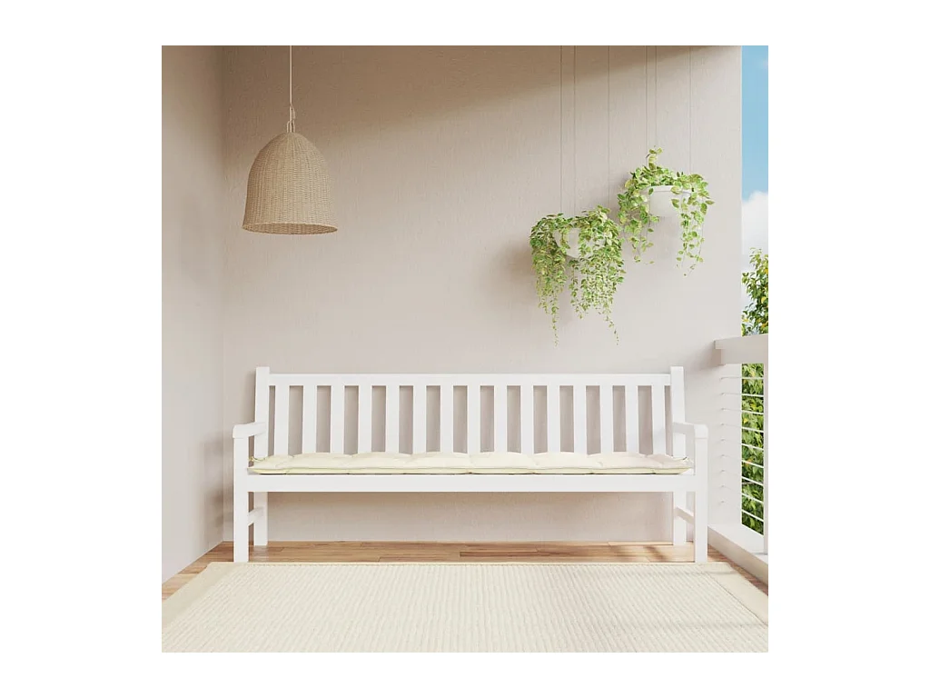 Coussin de banc de jardin crème 200x50x7 cm tissu oxford