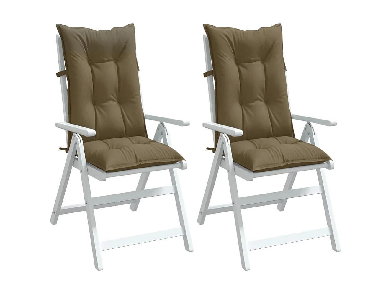 Coussins de chaise à dossier haut lot de 2 taupe mélangé tissu