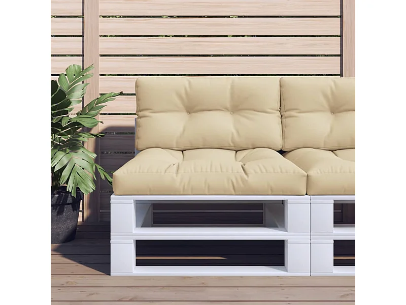 Cuscini per Pallet 2 pz Beige in Tessuto