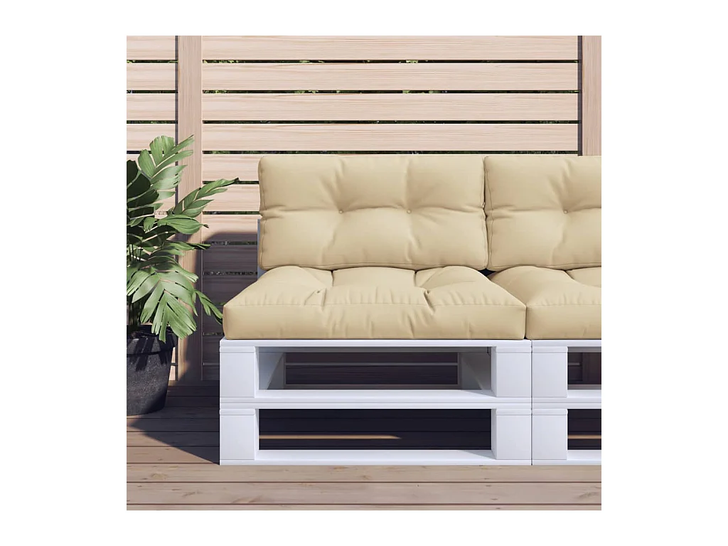 Coussins de palette lot de 2 beige tissu
