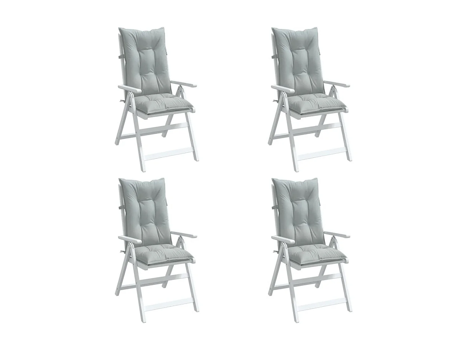 Cojines para silla respaldo alto 4 uds tela gris claro melange