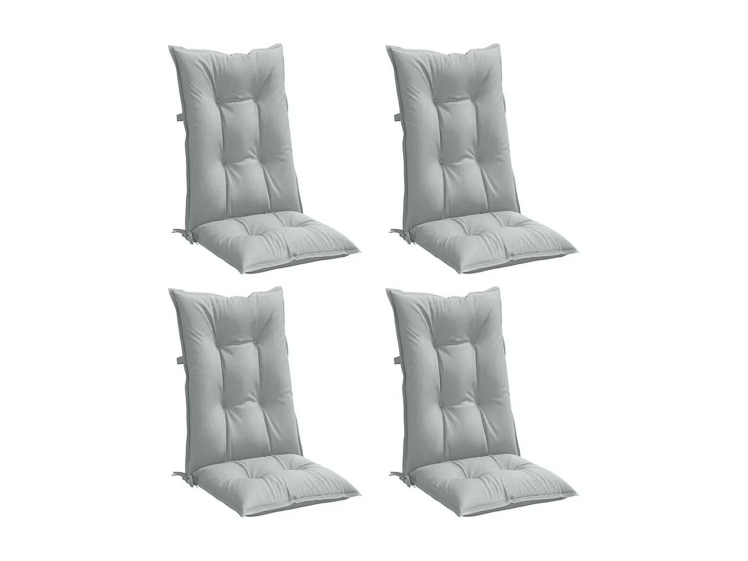 Cojines para silla respaldo alto 4 uds tela gris claro melange