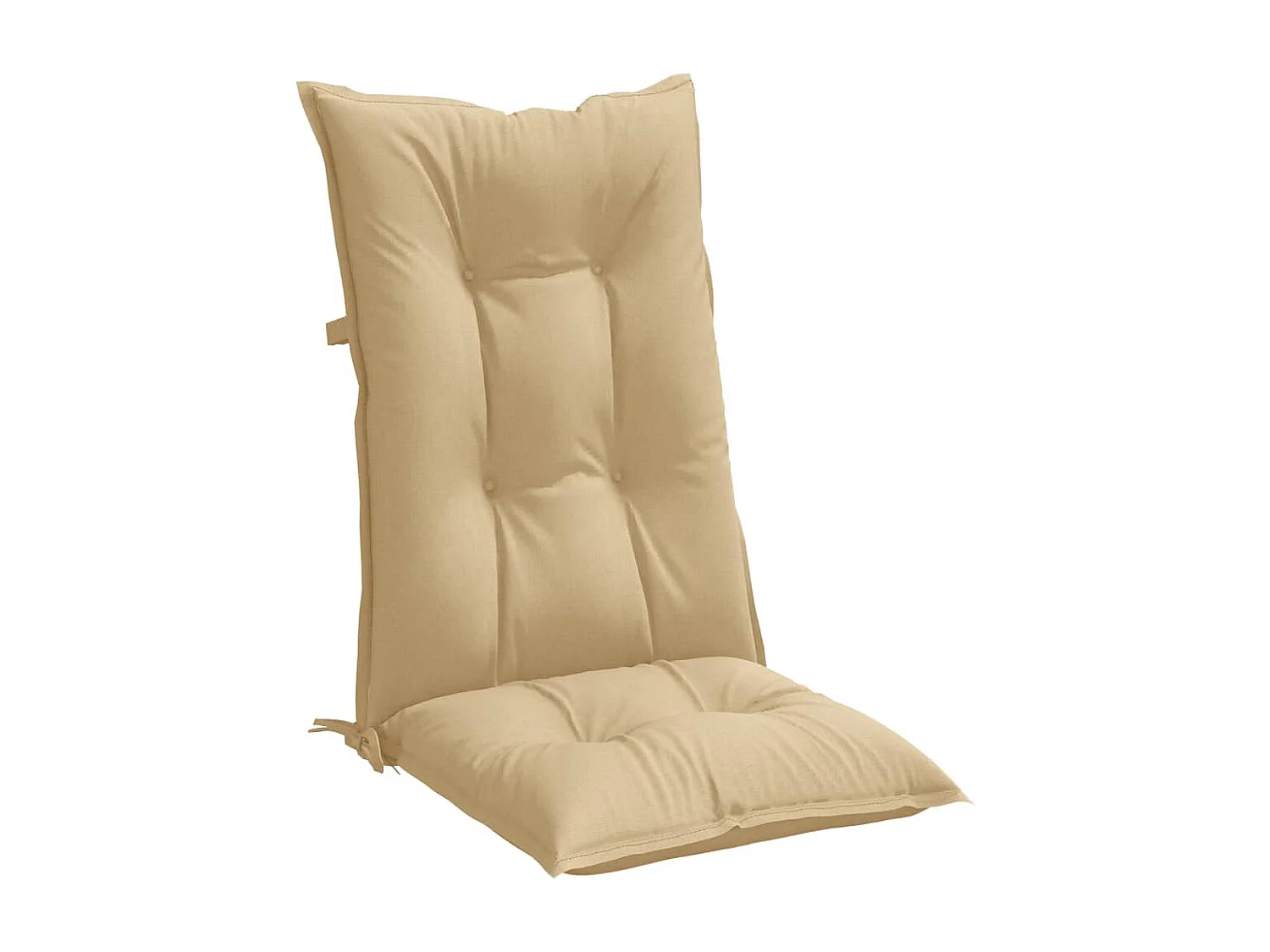Coussins de chaise à dossier haut lot de 4 beige mélangé tissu