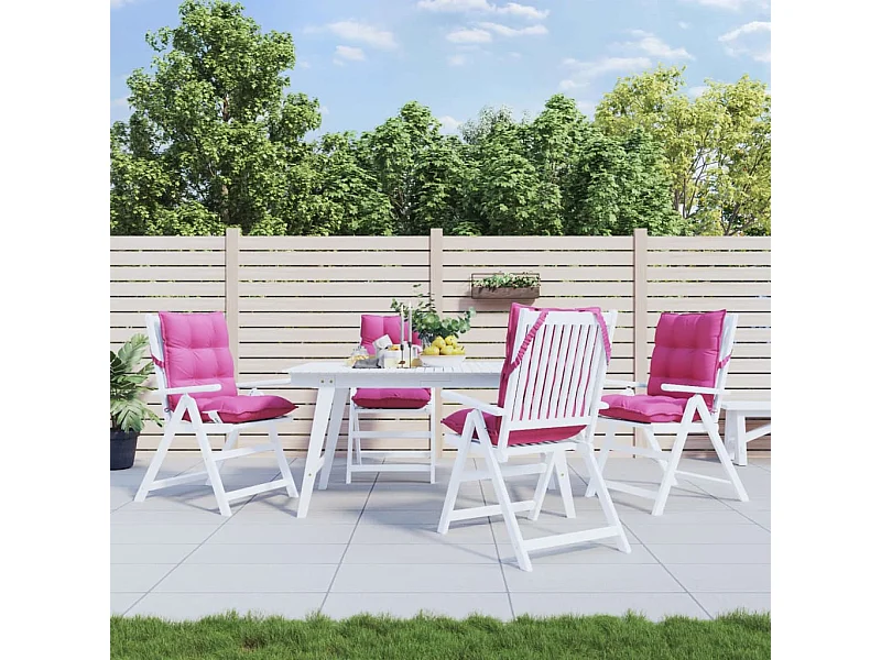 Niedriglehner-Auflagen 4 Stk. Rosa Oxford-Gewebe