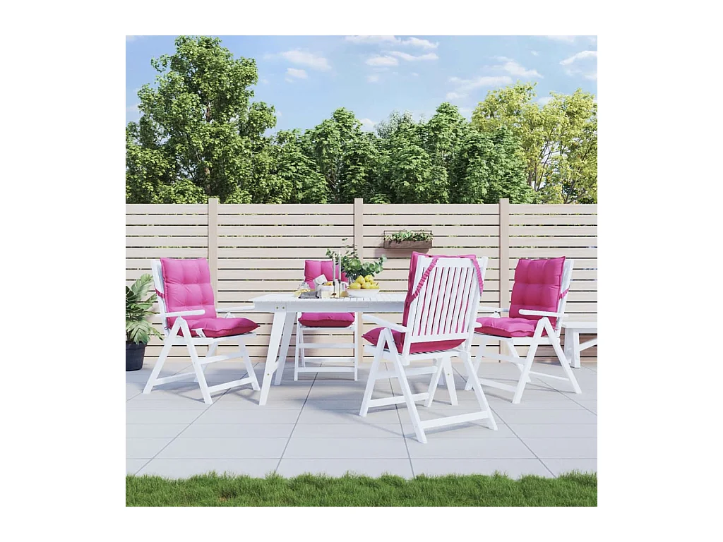 Coussins de chaise à dossier bas lot de 4 rose tissu oxford