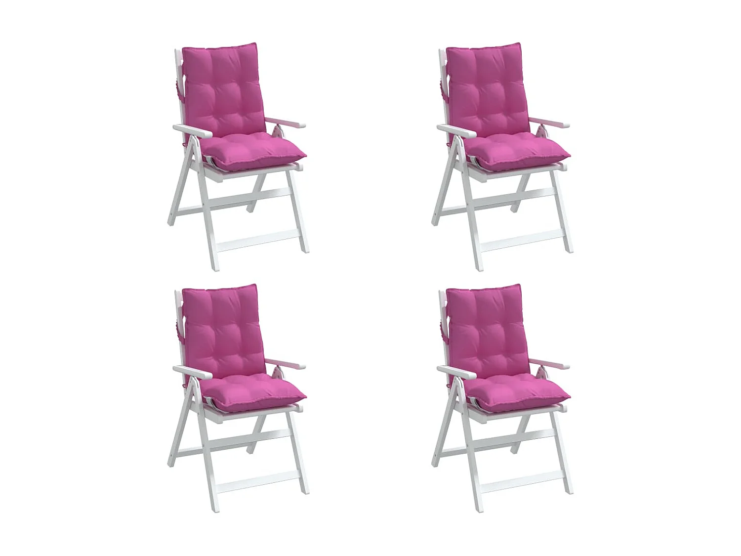 Coussins de chaise à dossier bas lot de 4 rose tissu oxford