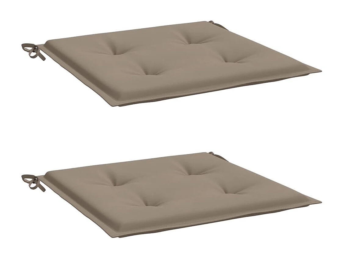 Coussins de chaise de jardin lot de 2 taupe 50x50x3 cm