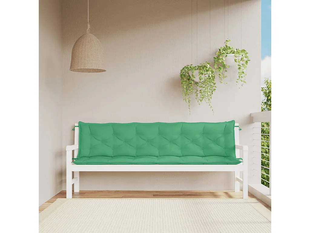 Almofadões banco jardim 2 pcs 200x50x7cm tecido oxford verde