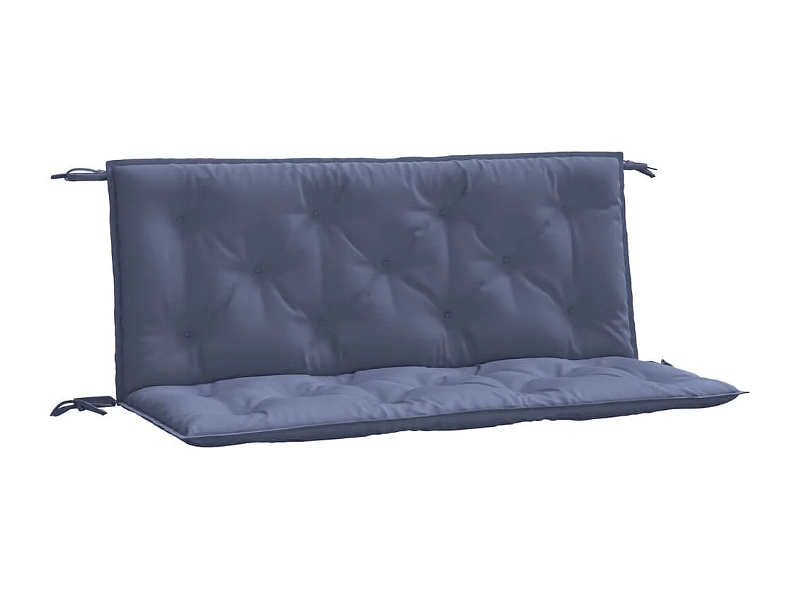 Coussins de banc de jardin lot de 2 bleu marine 120x50x7 cm