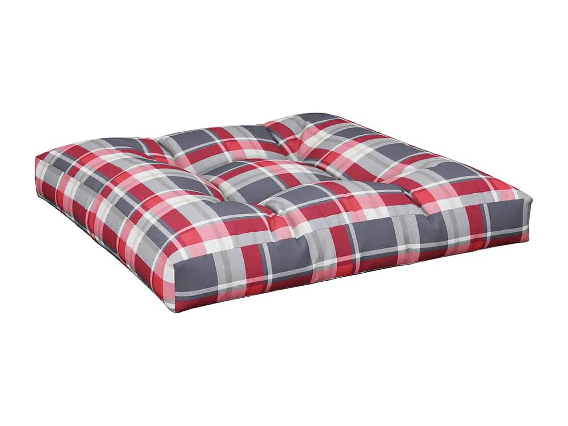 Coussins de palette lot de 2 motif à carreaux rouge tissu
