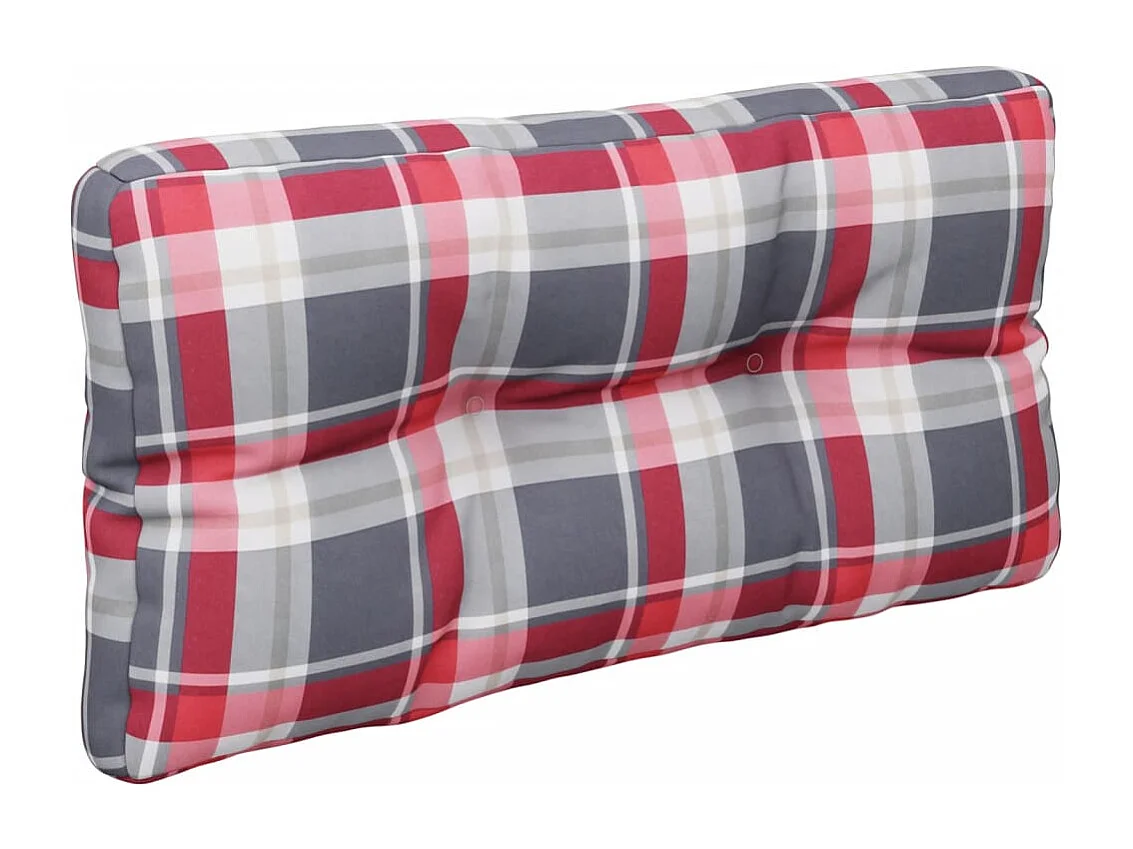 Coussins de palette lot de 2 motif à carreaux rouge tissu