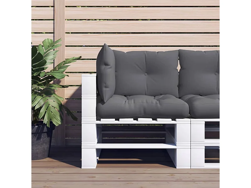 Coussins de palette lot de 3 anthracite tissu