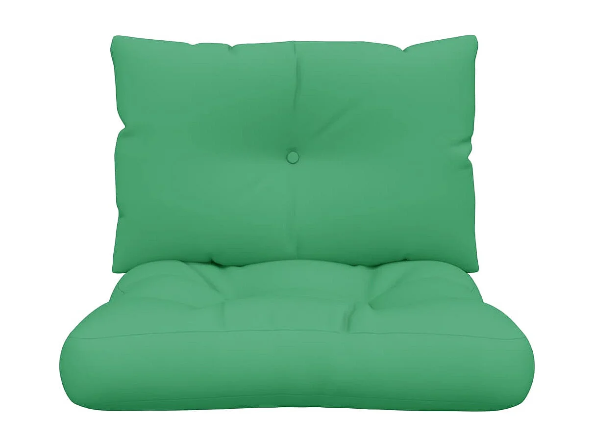 Coussins de palette lot de 2 vert tissu