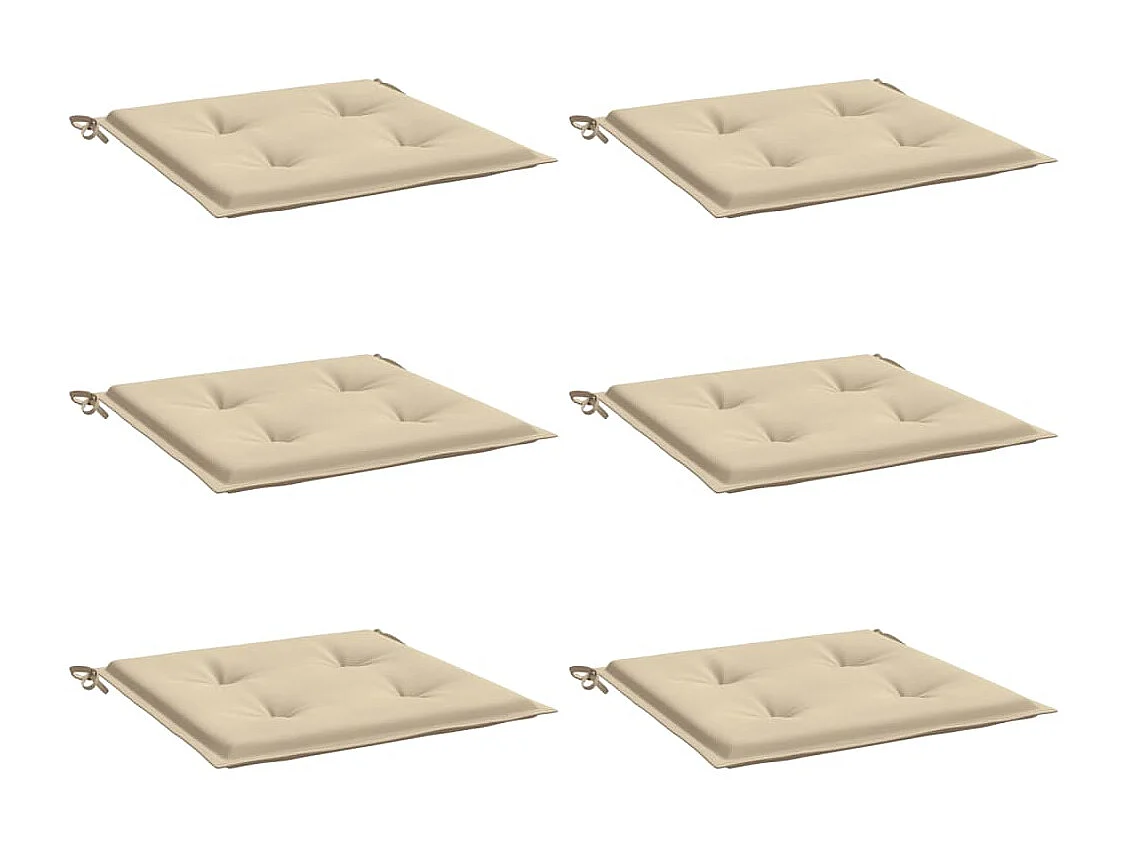 Almofadões p/ cadeiras jardim 6 pcs 40x40x3 cm oxford bege