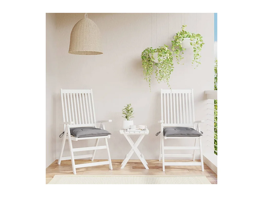 Stuhlkissen 2 Stk. Grau 50x50x7 cm Oxford-Gewebe