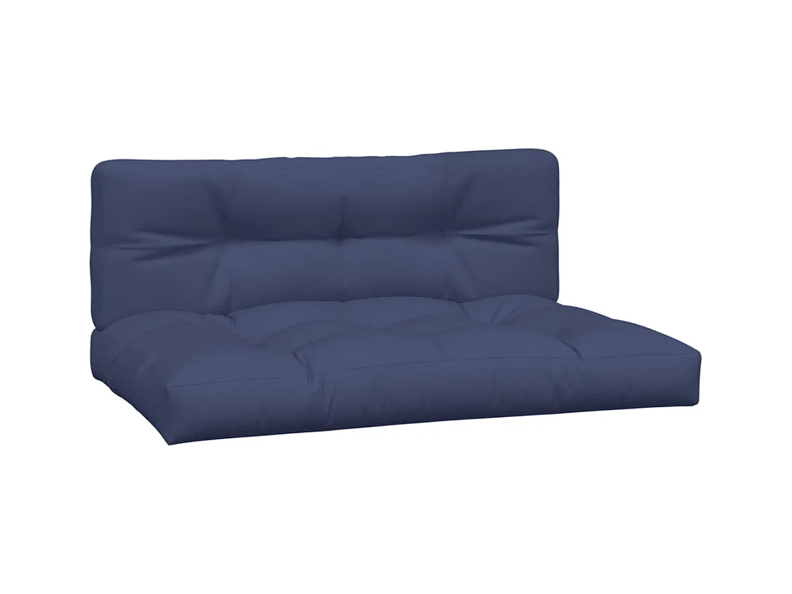 Coussins de palette lot de 2 bleu marine tissu