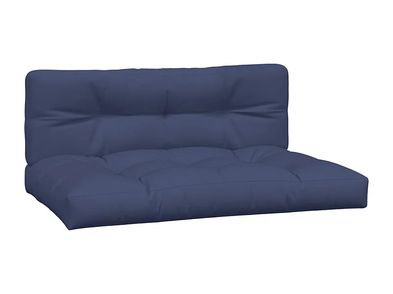 Coussins de palette lot de 2 bleu marine tissu