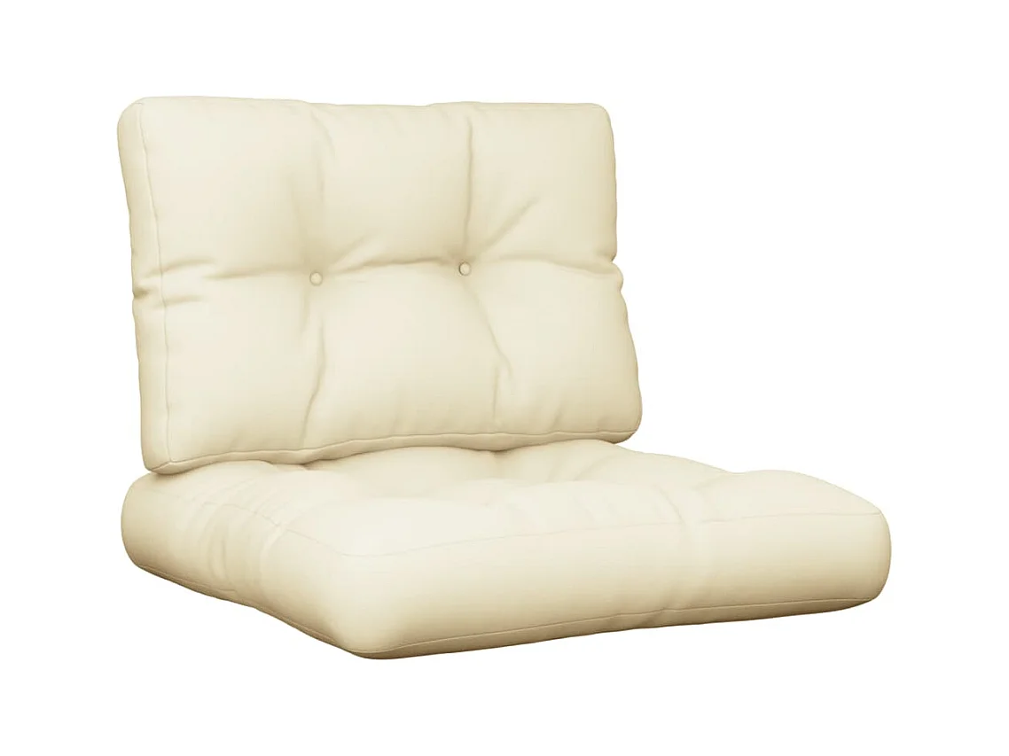 Almofadões de paletes 2 pcs tecido creme