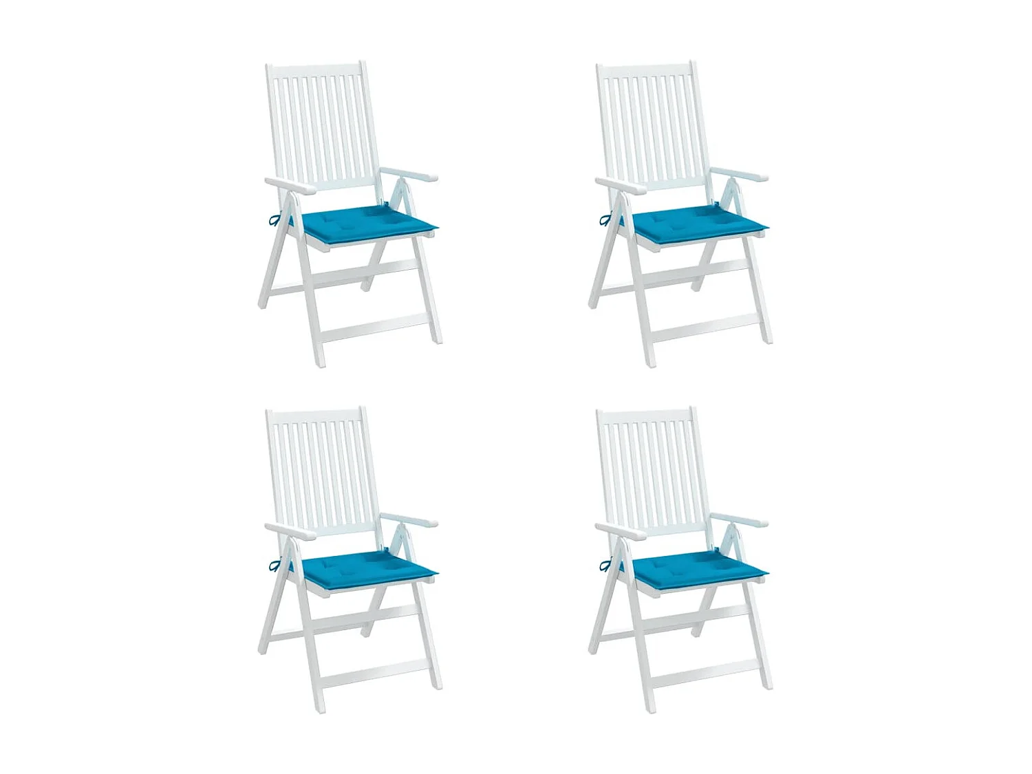 Coussins de chaise jardin lot de 4 bleu 40x40x3 cm tissu oxford