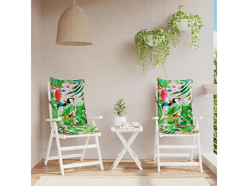 Cojines de silla con respaldo alto 2 uds tela Oxford multicolor