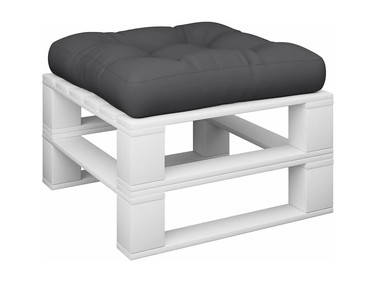 Coussin de palette noir 60x60x12 cm tissu