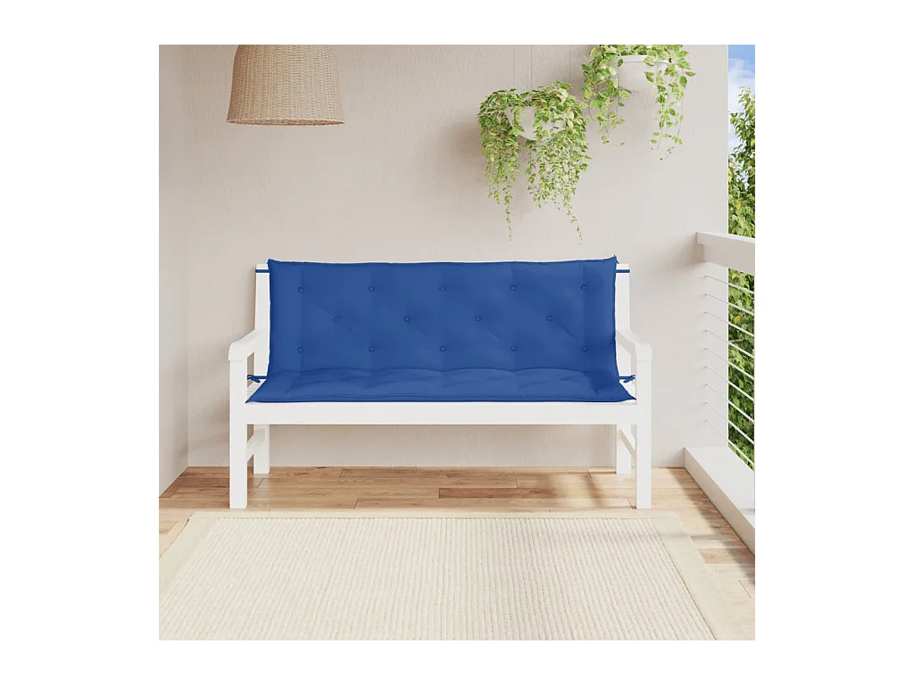 Cuscini per Panca 2 pz Blu 150x50x7 cm in Tessuto Oxford