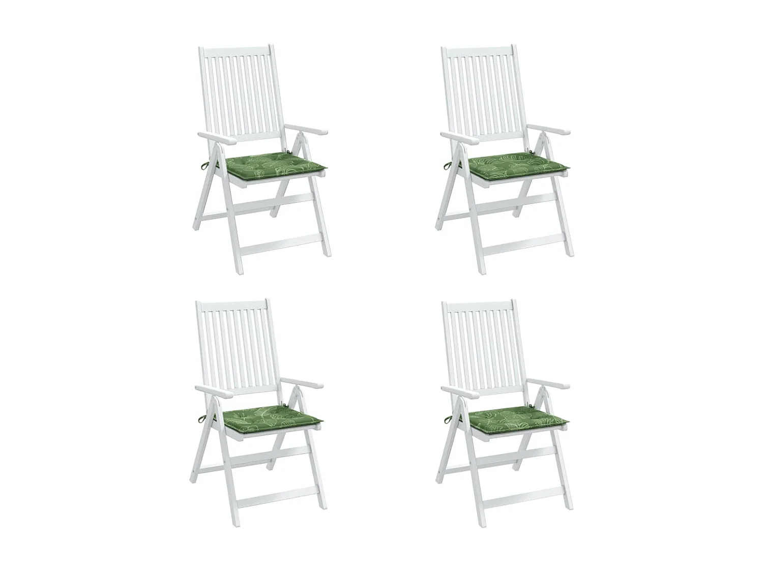 Coussins de chaise lot de 4 motif de feuilles 40x40x3 cm tissu