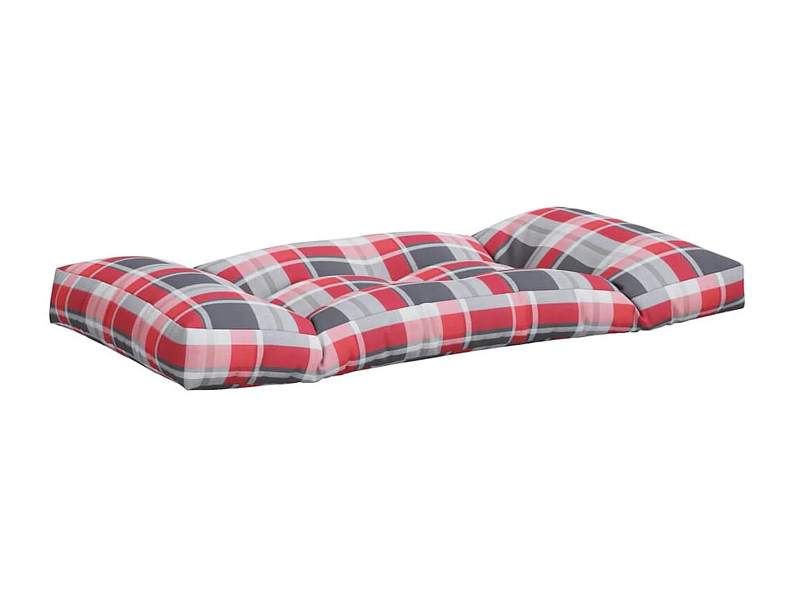 Coussins de palette 2 pcs carreaux rouges tissu