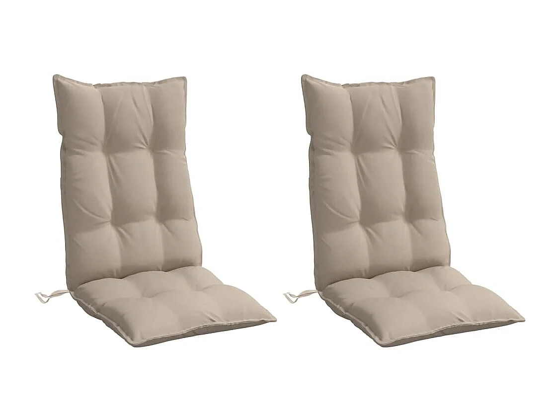 Hochlehner-Auflagen 2 Stk. Taupe Oxford-Gewebe