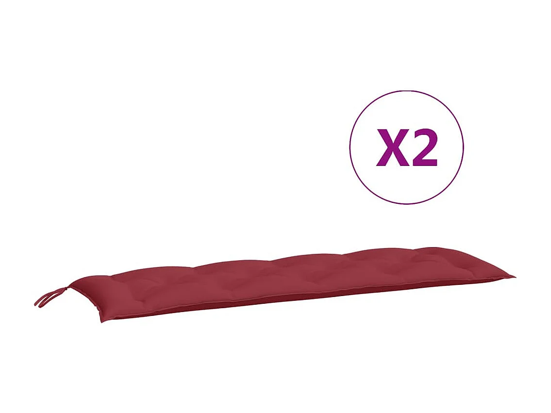 Almofadões banco jardim 2 pcs tecido oxford vermelho tinto