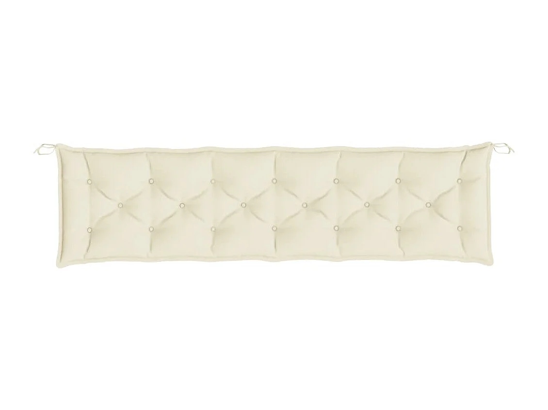 Cojines de banco de jardín 2 uds blanco crema 200x50x7 cm