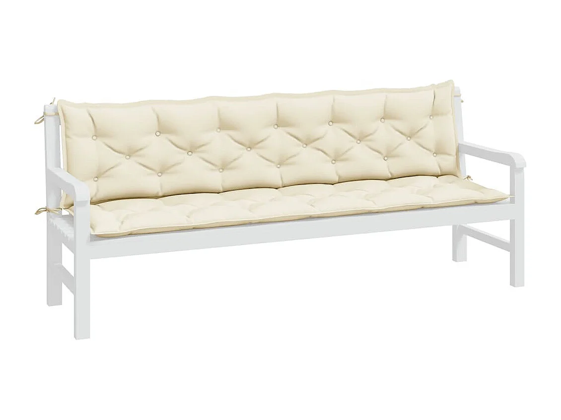 Almofadões banco jardim 2 pcs tecido oxford branco nata