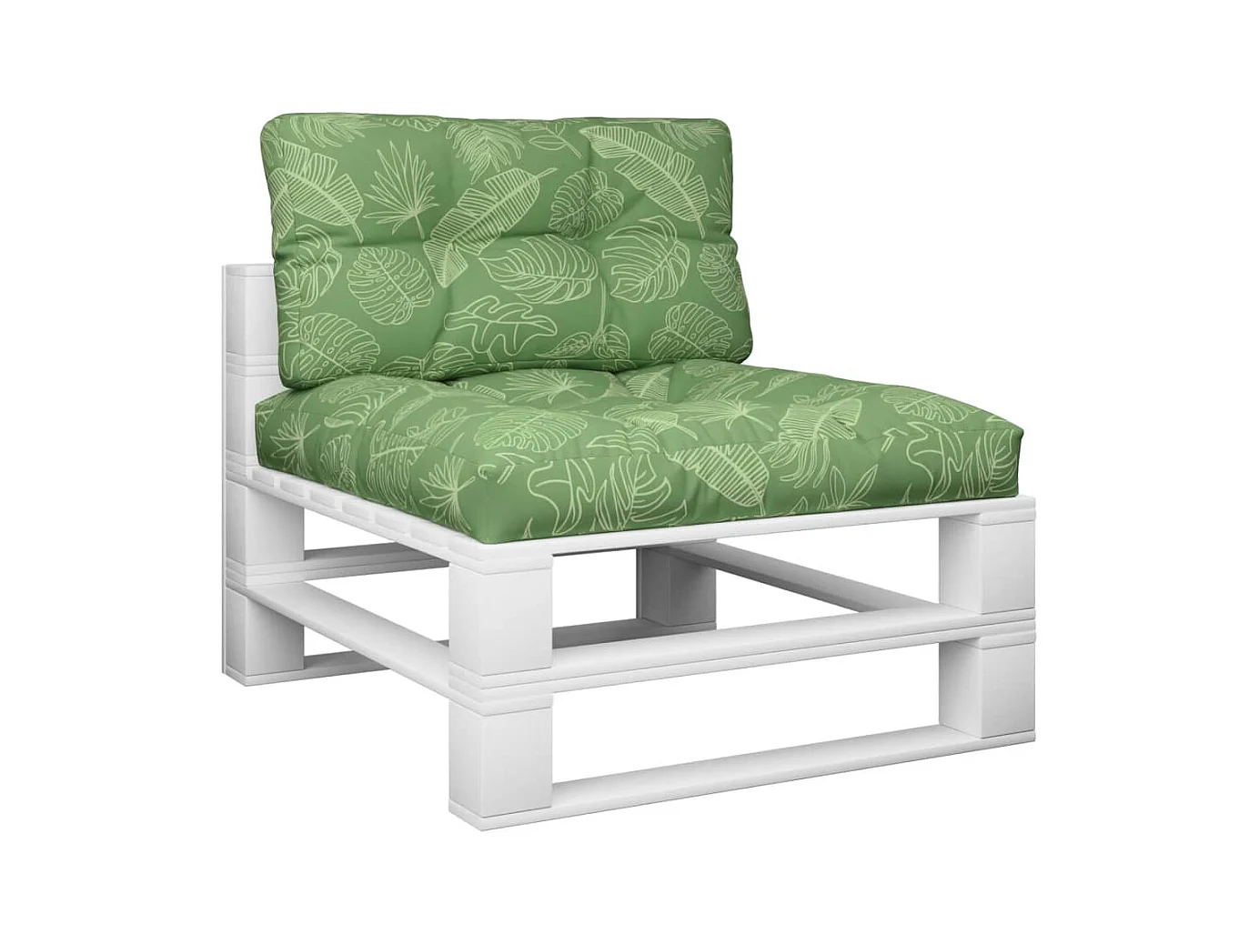 Palettenkissen 2-tlg. Blattmuster Stoff