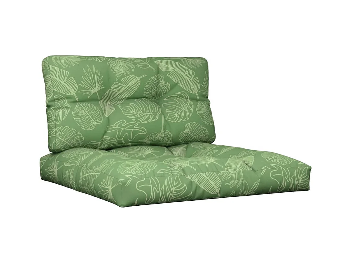 Palettenkissen 2-tlg. Blattmuster Stoff